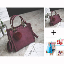 Load image into Gallery viewer, WANGKA handbag women shoulder bag luxury handbags women bags designer High-grade Scrub leather messenger bag Hairball women bag