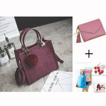 Load image into Gallery viewer, WANGKA handbag women shoulder bag luxury handbags women bags designer High-grade Scrub leather messenger bag Hairball women bag